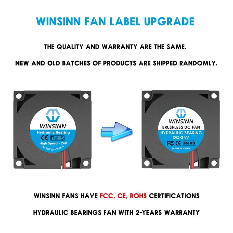 WINSINN 40mm Blower Fan 24V, Ender 3 Fan Upgrade 24 Volt Fans Blower 4010 Hydraulic Bearing, Works with Ender 3 Pro 3X CR-10S (Pack of 5Pcs) - Image 3